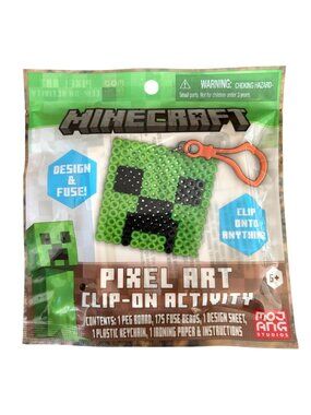 Minecraft Pixel Art Clip-On Activity Kit Creeper Keychain Design Kids Beads